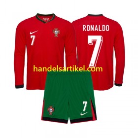 Portugal Ronaldo 7 Kinder Heim Trikotsatz EURO 2024 Langarm